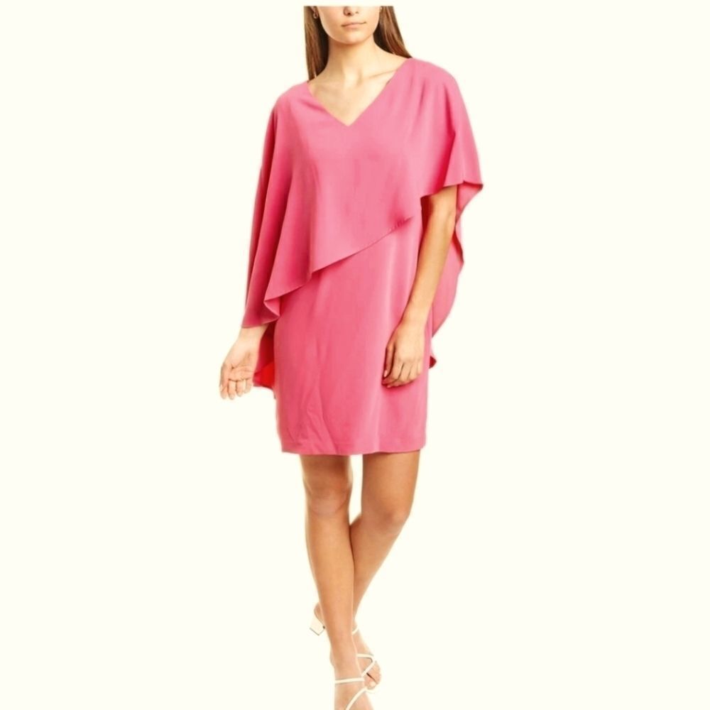 Trina by Trina Turk Women's Pink 100% Polyester Ruffle Adore 2 Mini Dres… - Picture 7 of 13
